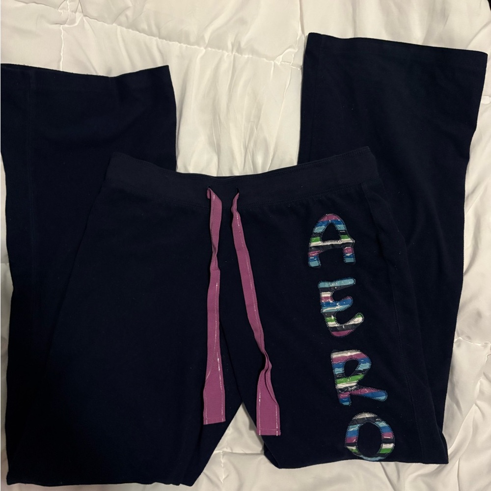 Aeropostale Black Joggers with Pink Accents